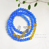 Natural Agate Stone Beads Bracelet 6mm Ethnic Style Ladies Hand Jewelry
