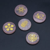 Amethyst Rose Quartz Runes Stone Divination Chakra Healing Gift