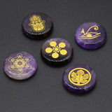 Amethyst Rose Quartz Runes Stone Divination Chakra Healing Gift