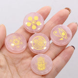 Amethyst Rose Quartz Runes Stone Divination Chakra Healing Gift