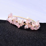 Natural Crystal Bangle Amethyst Pink Quartz Jade Tourmaline Boho Gemstone Gift