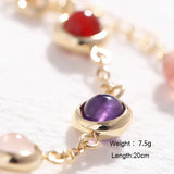 Amethyst Agate Gemstone Cuff Bracelet with Beads Jewelry