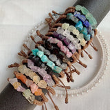 Purple Crystal Bracelet Women Boho Rope Braided Wrap Fluorite Quartz Stone Heali