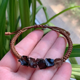 Purple Crystal Bracelet Women Boho Rope Braided Wrap Fluorite Quartz Stone Heali