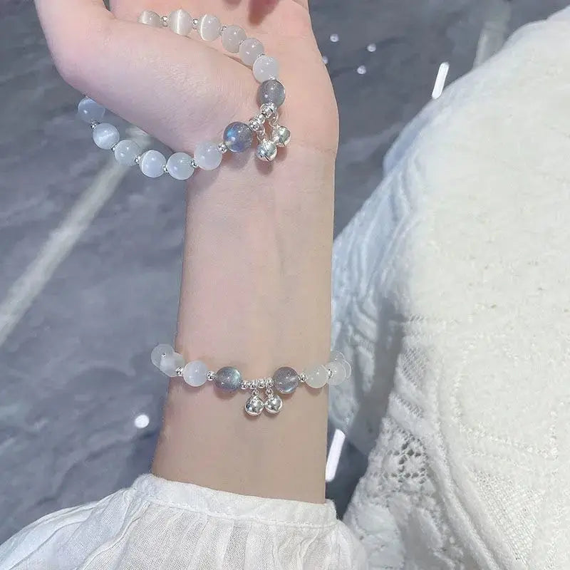 Opal Moonstone Bell Pendant Bracelet