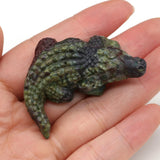 Natural Crystal Carved Crocodile Animal Ornaments Healing Stone