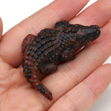 Natural Crystal Carved Crocodile Animal Ornaments Healing Stone