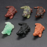 Natural Crystal Carved Crocodile Animal Ornaments Healing Stone