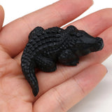Natural Crystal Carved Crocodile Animal Ornaments Healing Stone