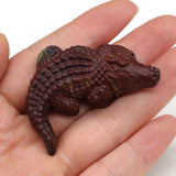 Natural Crystal Carved Crocodile Animal Ornaments Healing Stone
