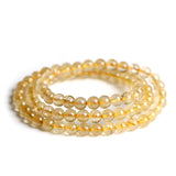 Citrine Bracelet 3 Circles 6mm Lucky Beads Bracelet