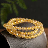 Citrine Bracelet 3 Circles 6mm Lucky Beads Bracelet