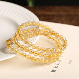 Citrine Bracelet 3 Circles 6mm Lucky Beads Bracelet