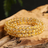 Citrine Bracelet 3 Circles 6mm Lucky Beads Bracelet