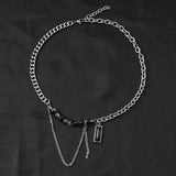 Crystal Crack Beads Double Layer Chain Tassel Mens Necklace Pendant Man Jewelry