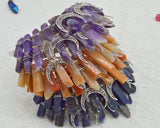 Natural Crystal Crown Queen Raw Crystal Hair Band Lapis Amethyst Anemousite