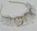 Natural Crystal Crown Queen Raw Crystal Hair Band Lapis Amethyst Anemousite