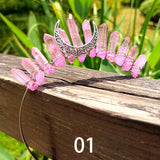 Crystal Crown Tiara Multicolored Quartz Crystal Moon Headband