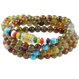 Crystal Dragon Scale Agate Beads Necklace Men Women Jewelry