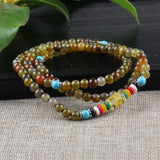 Crystal Dragon Scale Agate Beads Necklace Men Women Jewelry