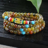 Crystal Dragon Scale Agate Beads Necklace Men Women Jewelry