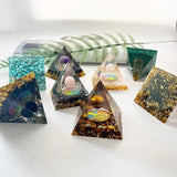 Crystal Drip Pyramid Gemstone Ornament Office Living Room Gift