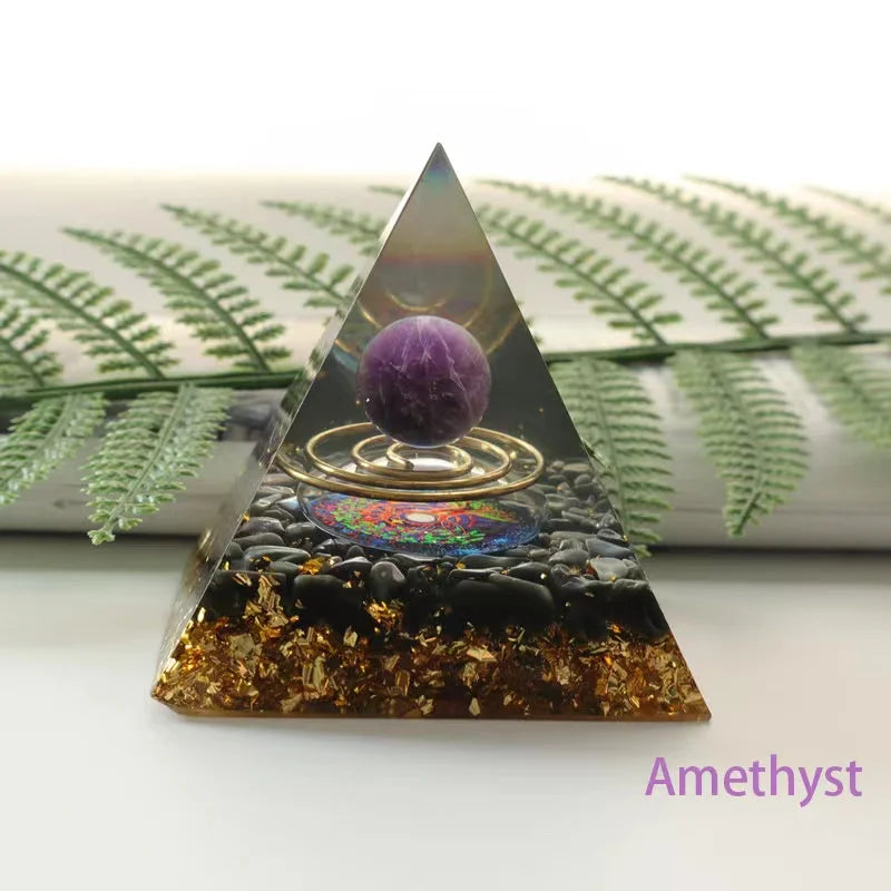 Crystal Drip Pyramid Gemstone Ornament Office Living Room Gift