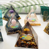 Crystal Drip Pyramid Gemstone Ornament Office Living Room Gift