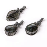 Labradorite Irregular Stones Pendant Hemming Gun Metal