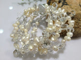 Crystal Freshwater Pearl Bracelet Coin Pearl Cuff