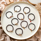Crystal Garnet Agate Beaded Elastic Bracelet Festive Couple Jewelry