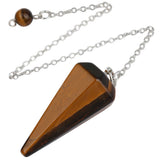 Natural Crystal Gem Stone Pendant Hexagonal Cylindrical Pointed Dowsing Healing