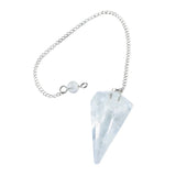 Natural Crystal Gem Stone Pendant Hexagonal Cylindrical Pointed Dowsing Healing