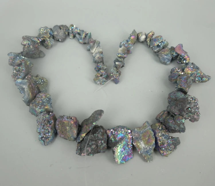 Natural Crystal Geode Necklace Gem Stone Druzy Pendant
