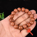 Golden Sandstone Single Bracelet Red Sandstone Buddha Bead Crystal Bracelet