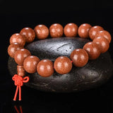 Golden Sandstone Single Bracelet Red Sandstone Buddha Bead Crystal Bracelet