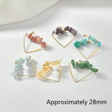 Crystal Gravel Triangle Pendant Earrings Preservation Copper Plating 18k 2pcs
