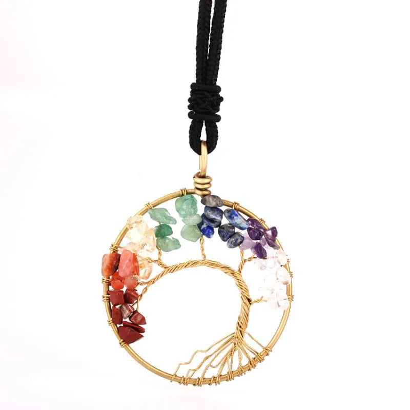 Crystal Fortune Tree Necklace Reiki Healing Choker