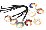 Crystal Gravel Tree Of Life Necklace Reiki Healing Copper Choker