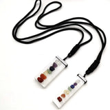 Crystal Gypsum Square Rope Necklace Reiki Healing Choker