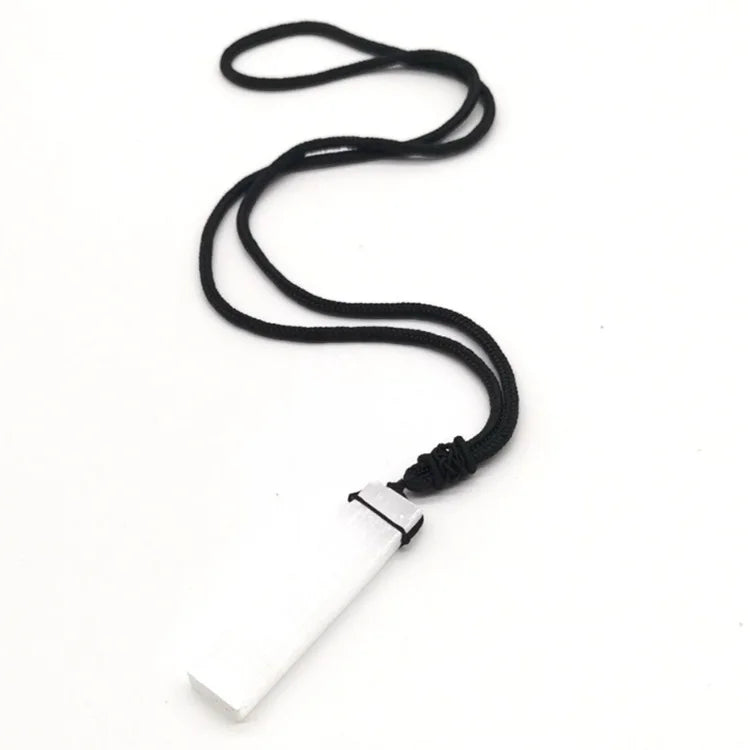 Crystal Gypsum Square Rope Necklace Reiki Healing Choker
