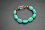 Crystal Healing Charm Bracelet with Turquoise and Red Agate Beads