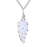 Crystal Pyramid Reiki Healing Pendant Necklaces Rose Quartz Amethys