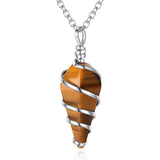 Crystal Pyramid Reiki Healing Pendant Necklaces Rose Quartz Amethys