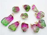 Rainbow Stone Quartz Plated Chakra Pendant Jewelry Making
