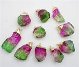 Rainbow Stone Quartz Plated Chakra Pendant Jewelry Making