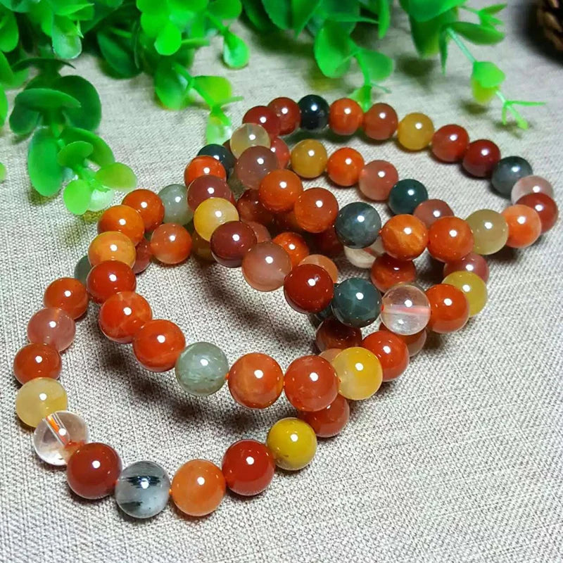 9mm Fukurokuju Crystal Beads Bracelet for Men Women