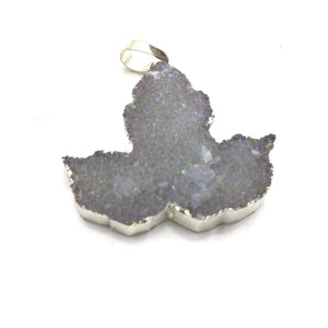 Crystal Maple Leaf Pendant Necklace Electroplate Stone Plating Jewelry