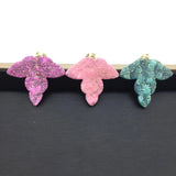 Crystal Maple Leaf Pendant Necklace Electroplate Stone Plating Jewelry