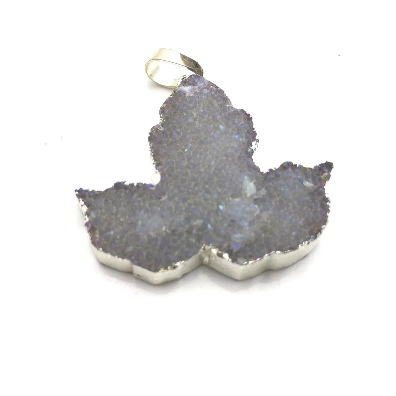 Crystal Maple Leaf Pendant Necklace Electroplate Stone Plating Jewelry